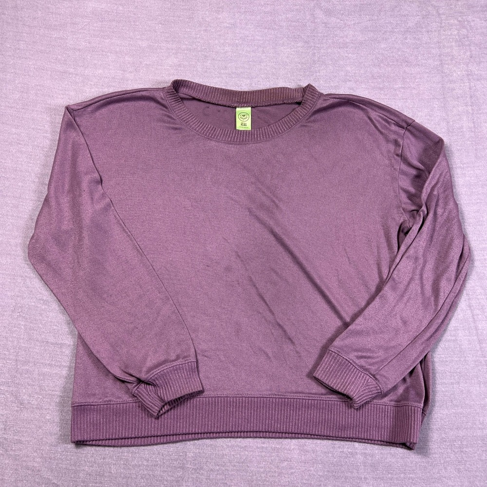 Honeydew Intimates Lounge Crewneck Ribbed Trim Sweatshirt Women XL Purple Knit